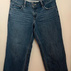 Hollister Women's Baggy Jeans in Deep Blue